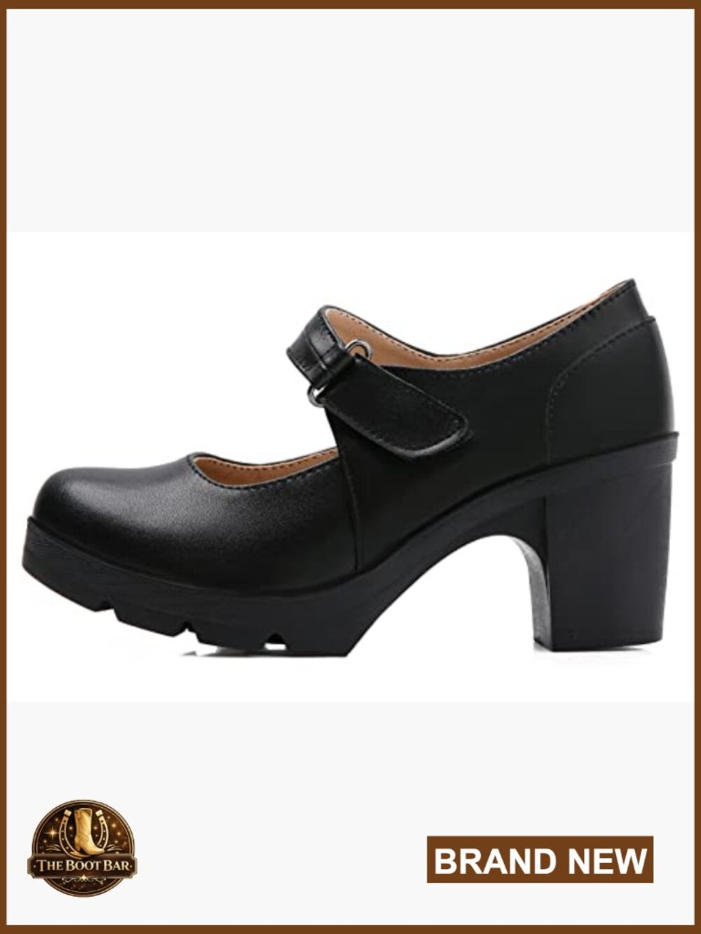 Women's Classic Mid Heel Mary Jane Oxfords Platform Dress Pumps - Picture 4 of 7